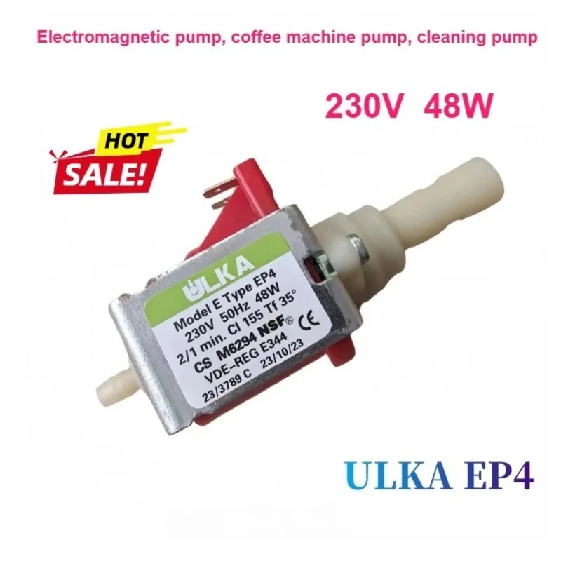 Italy EP4 AC 230V 48W Mini Electromagnetic Pump Coffee Machine Water Pump Plunger Pump High Pressure Flow 50 CC/min