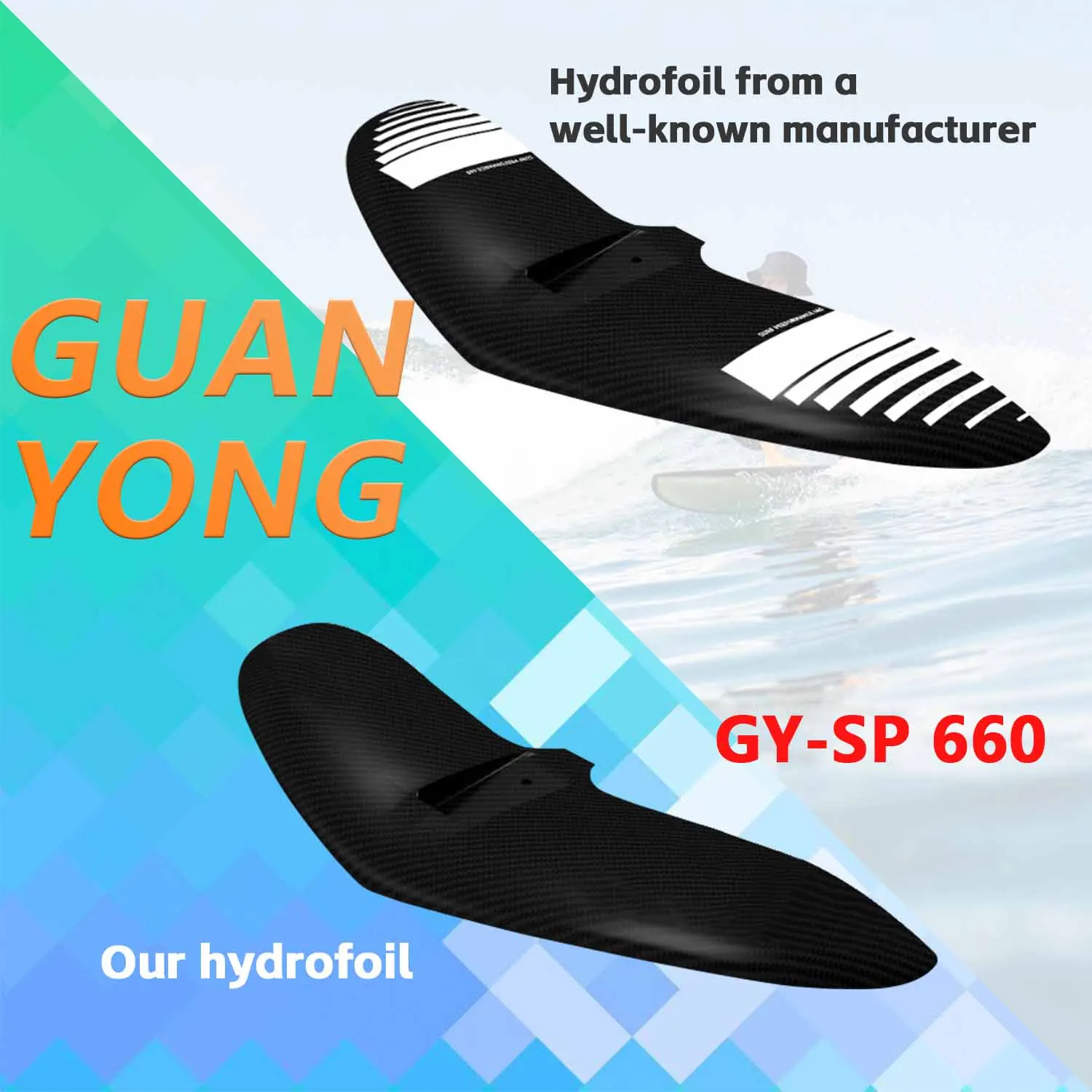 

GY-SP 660 1034 square centimetre surfing suitable for SUP board kite carbon fiber unpowered hydrofoil