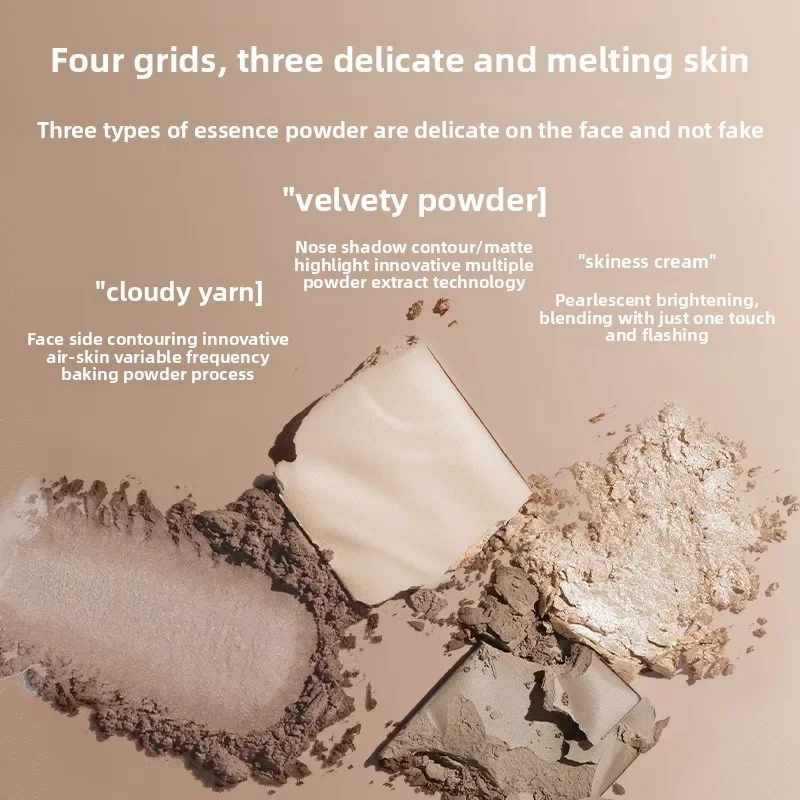Pinkbear Matte Contour & Highlight Palette Professional Face Sculpting,Shade & Light Makeup Bronzers กันน้ําและติดทนนาน