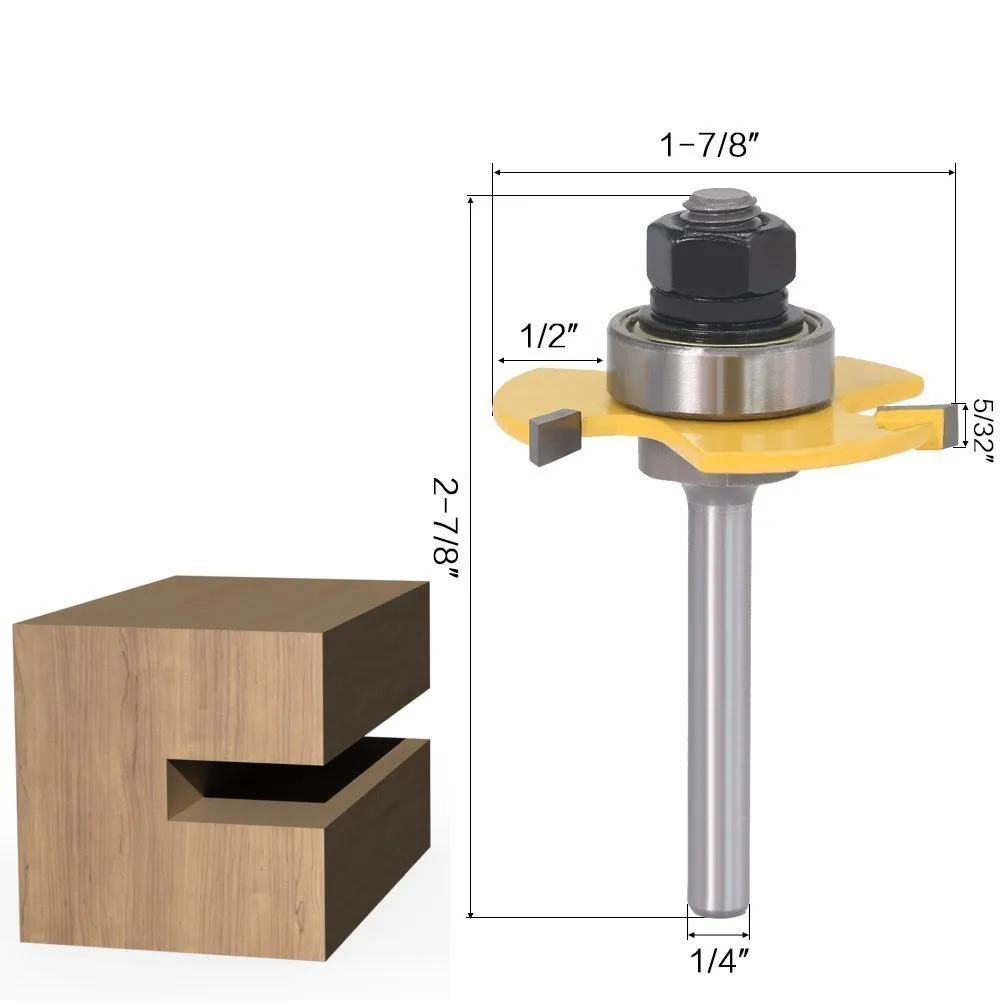 Fräsen Cutter T Slot Groove Gemeinsame Montage Router Bit 6mm/8mm/12mm 1/4 ″ 1/2 ″Shank 3 Flöte Holz Fräsen Werkzeug – Detail 3