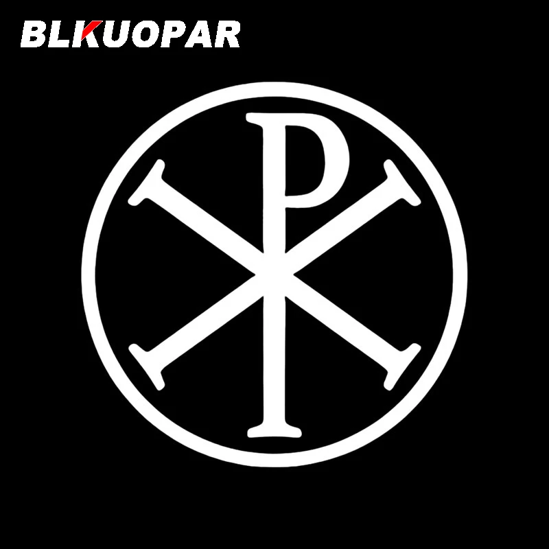 BLKUOPAR Christogram Chi Ro Cross Decal Chrismon Symbol Of Christ Car Stickers Good Looking Waterproof VAN Helmet Goods