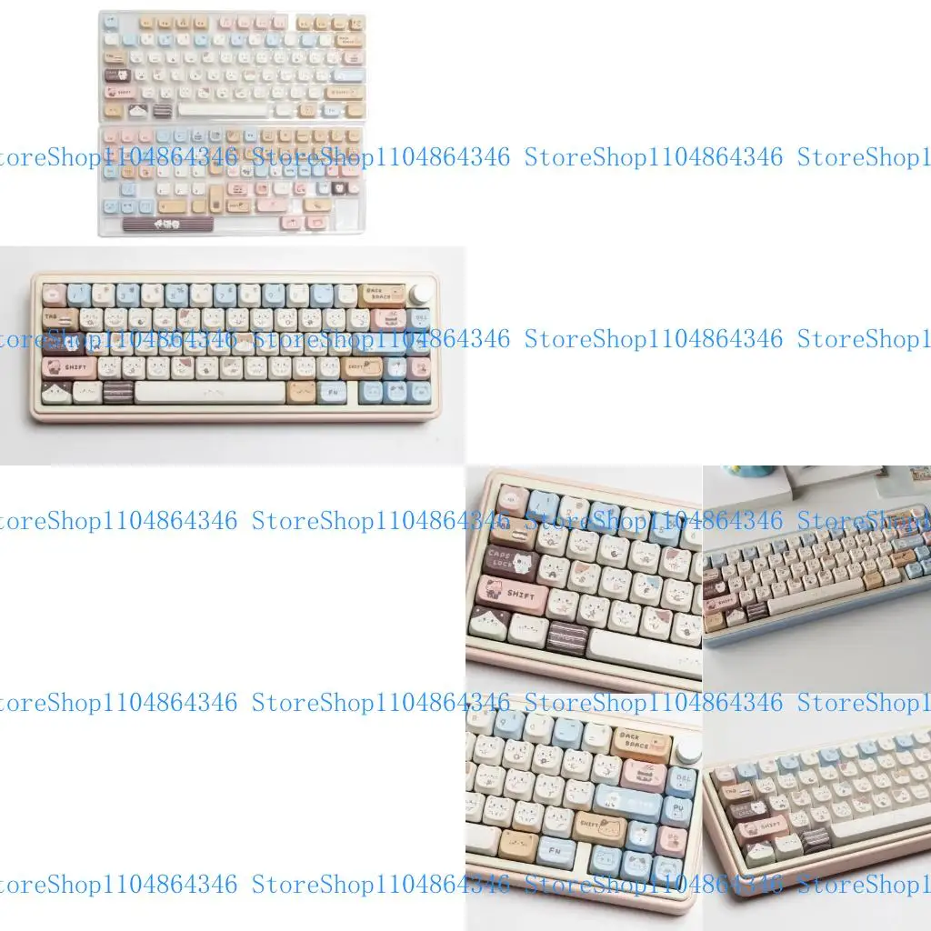 

5ASD PBT Lovely Mea Salt Kitten Set для клавишных клавиш, для 140 клоч