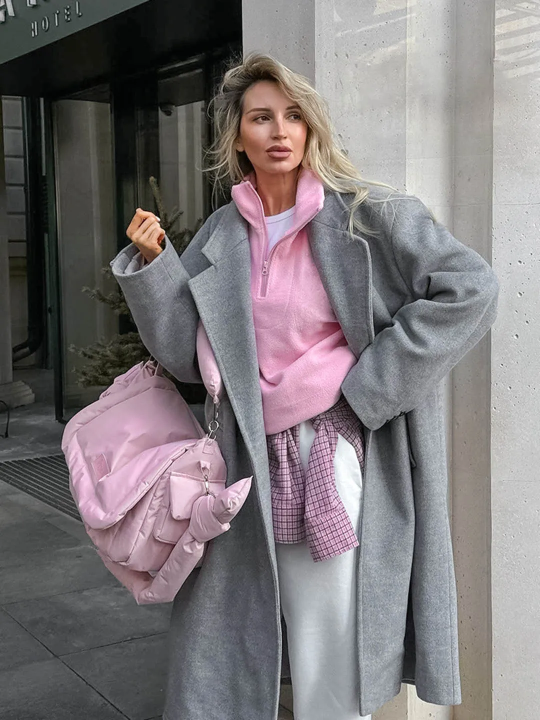 Modischer Sweatshirt mit Stehkragen aus Fleece für Damen, Herbst-Winter, einfarbig, lockerer Pullover, lässige Damenmode, halber Reißverschluss, Streetwear – Detail 13