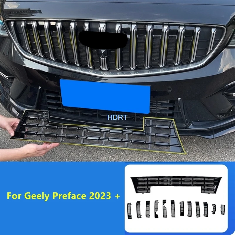 

For Geely Preface/Xingrui 2023 + Car Styling Front Bumper Racing Grills Insect Screen Water Tank Dust Proof Cover Accessories