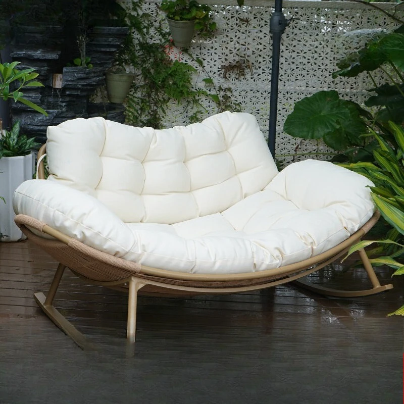 

Rocking chair rattan balcony home leisure lunch break can sleep
