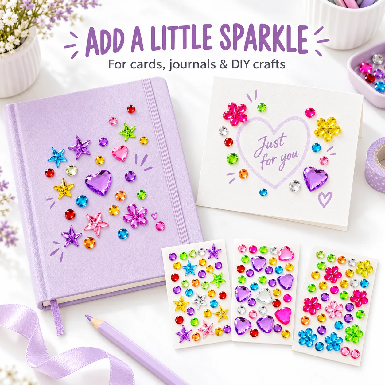 10 Style Wholesale Colorful Diamond Mini Sticker Accessories DIY Acrylic Three-Dimensional Decoration Children's and Students'