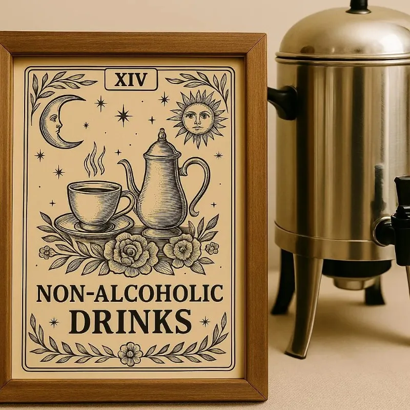 Vintage Tarot Wedding Poster Beer Wine Signature Cocktails Drink Menu Boho Rustic Ceremony Reception Bar Decor Unframed Wall Art