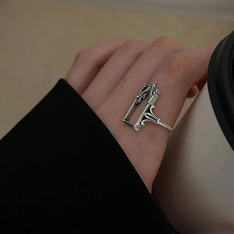 Women's 925 Sterling Silver Castle Adjustable Ring