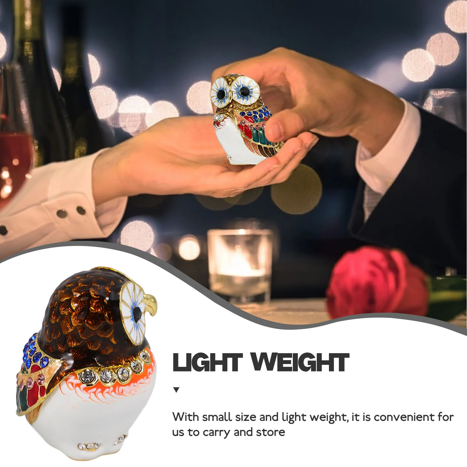 

Jewelry Storage Box Owl Trinket Lovely Mini Ring Earrings ganizer Bracelet Holder Gifts Women Home Decor Holiday Present