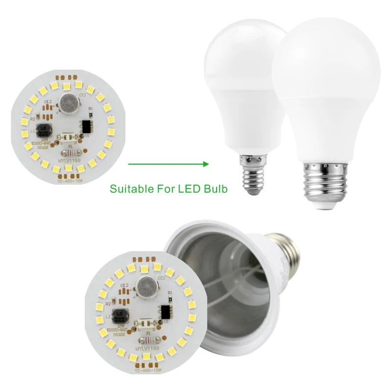 10 sztuk/partia Chip LED 5W 7W 9W 12W 15W 18W do żarówki 2835smd okrągłe koraliki światła AC 220V bez migotania żarówka chipy oświetlenie lampy