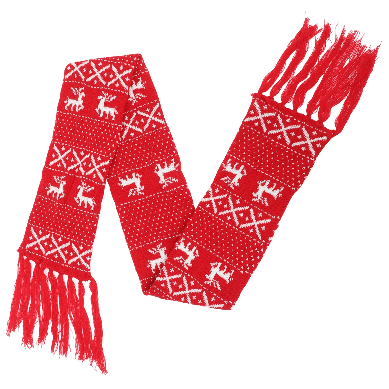 1개 겨울용 따뜻한 니트 스카프 부드러운 실 눈송이 패턴 휴일용 두꺼운 스카프 여성용