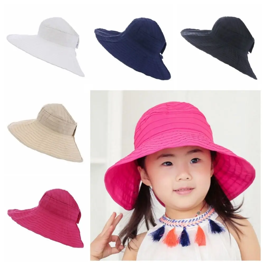 

Packable Wide Brim Women Sun Hat Foldable Adjustable Outdoor Beach Cap Anti-UV Children Adult Summer Beach Hat Travel Use