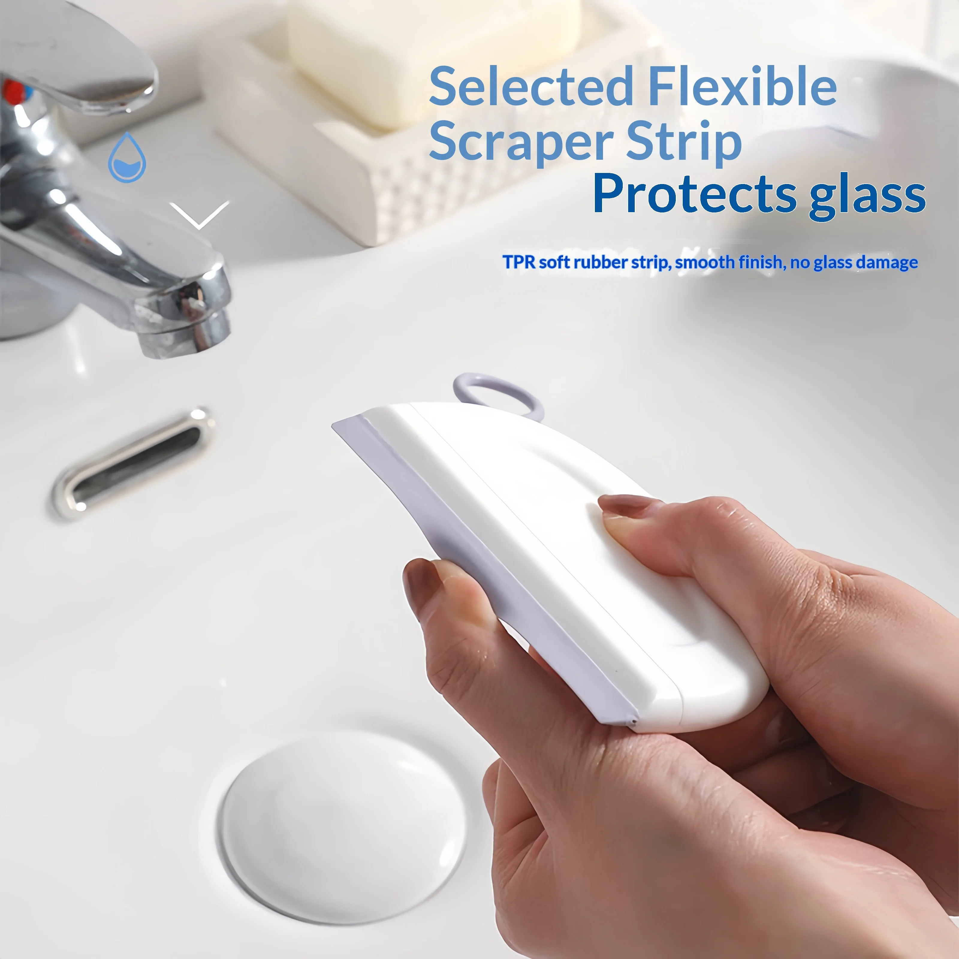 Mini Multi-Functional Household Bathroom Glass Bathroom Tile Countertop Squeegee Cleaning Tool