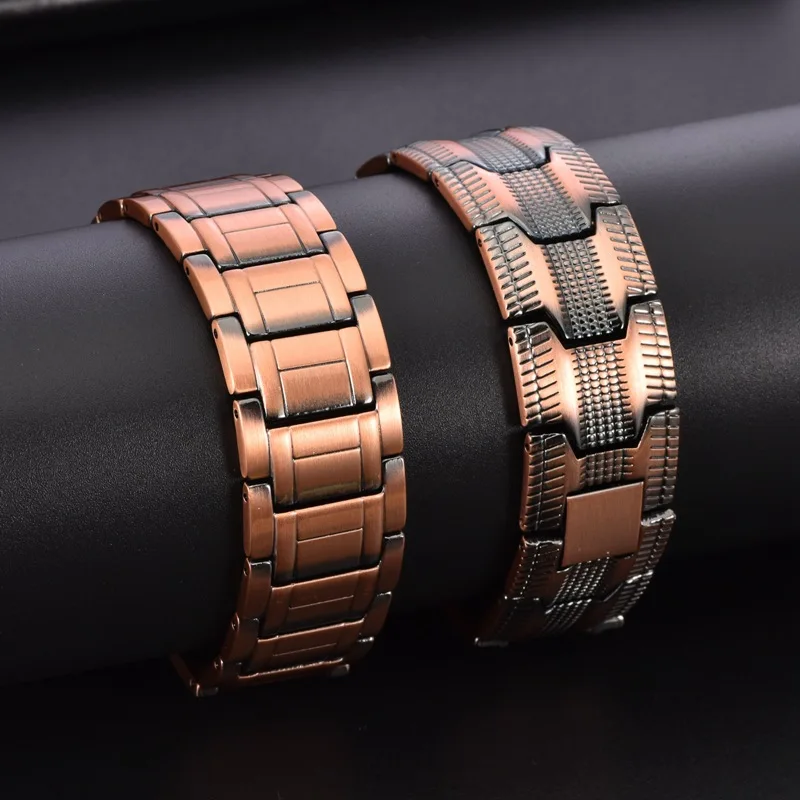 

Men Red Copper Magnetic Bracelet | Pure Copper Therapy Wristband for Pain Relief | Health Jewelry OEM ODM Gift