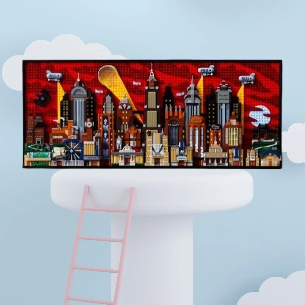Auf Lager: Neues Produkt MOC Gotham City Baustein-Spielzeug, hochwertiges Deko-Wandelement, Weihnachtsgeschenk