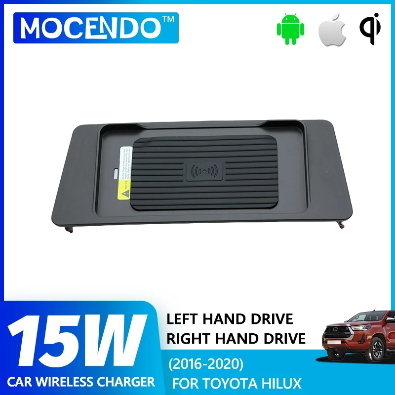 Car Wireless Charger For Toyota Hilux 2016-2020 Accessories 15w Fast Phone Charging Plate interior Modification Product