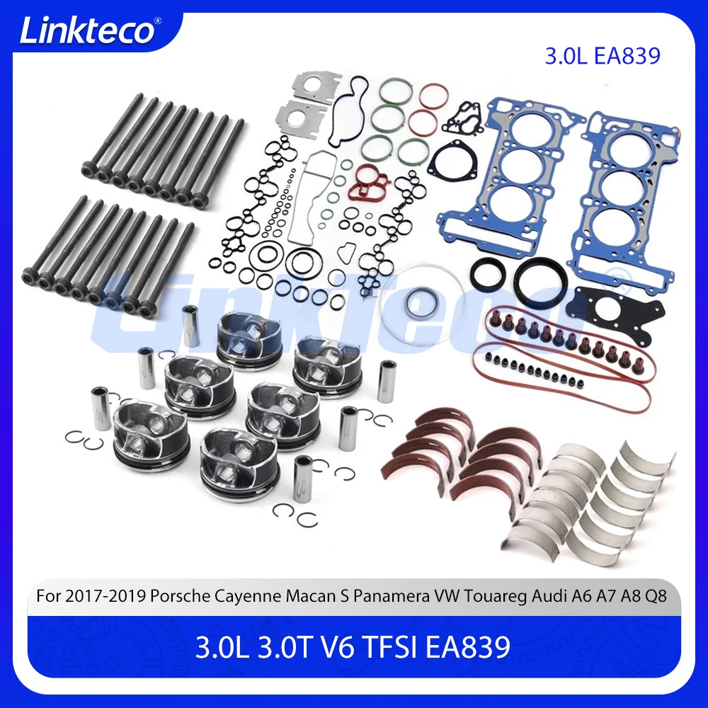 

Engine Rebuild Kit Full Gasket Bearing Piston Set Fit 3.0 T L V6 EA839 For 17-19 Porsche Cayenne VW Touareg Audi A6 A7 3.0L 3.0T