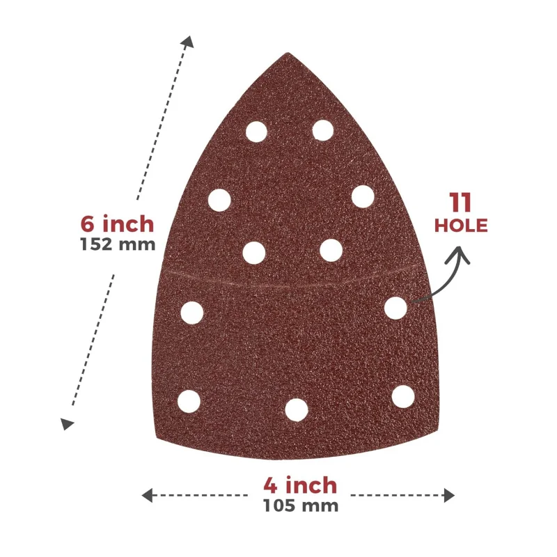 Assorted 40/60/80/120/180/240 Grit Mouse Sandpaper 11 Holes Detail Palm Sander Paper Hook Loop Pads Triangular Sanding