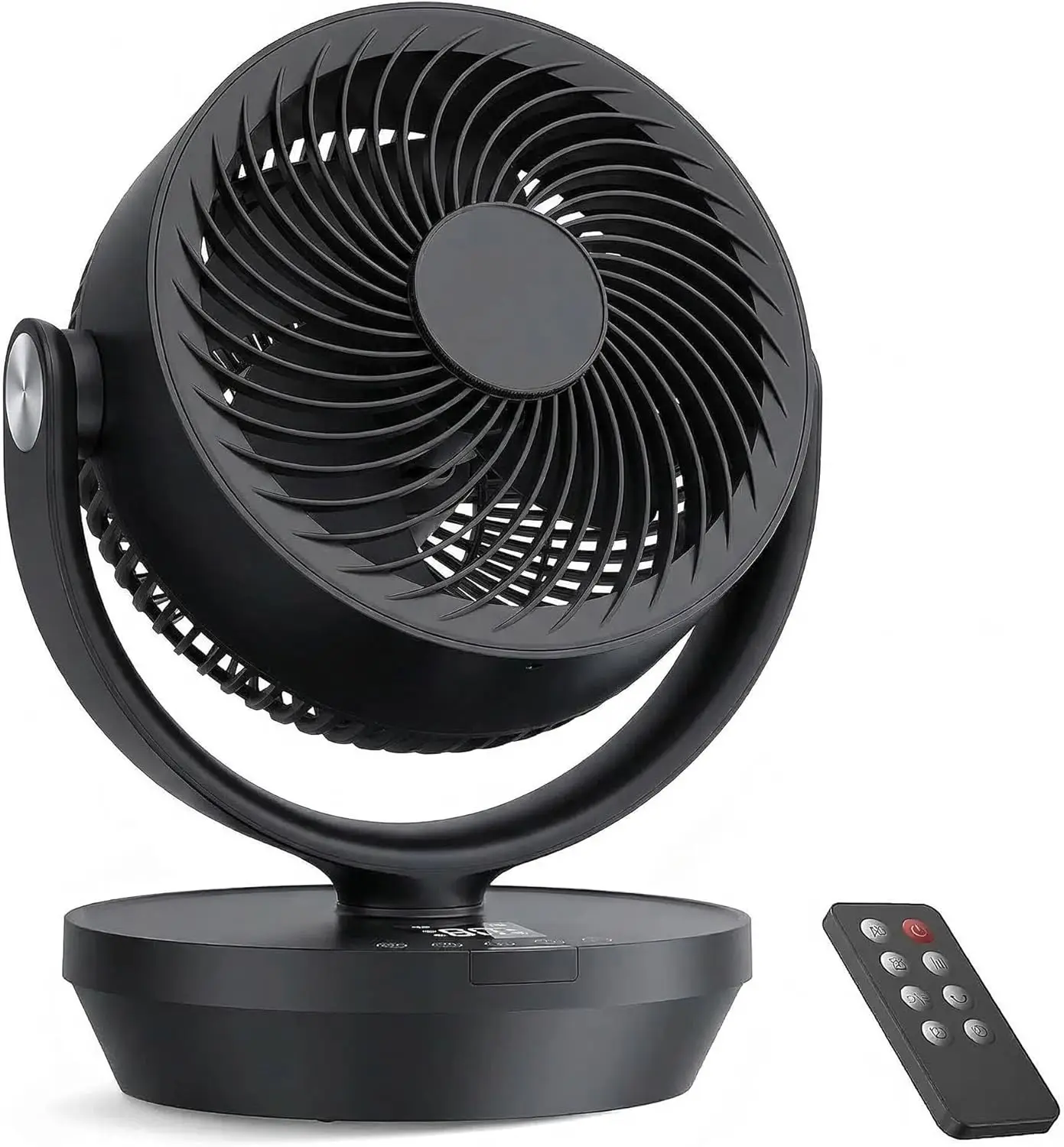 

13" Table Fan with Remote, 90° Oscillating & 120° Tilt, Strong Airflow, Quiet Operation, 4 Speeds & Timer