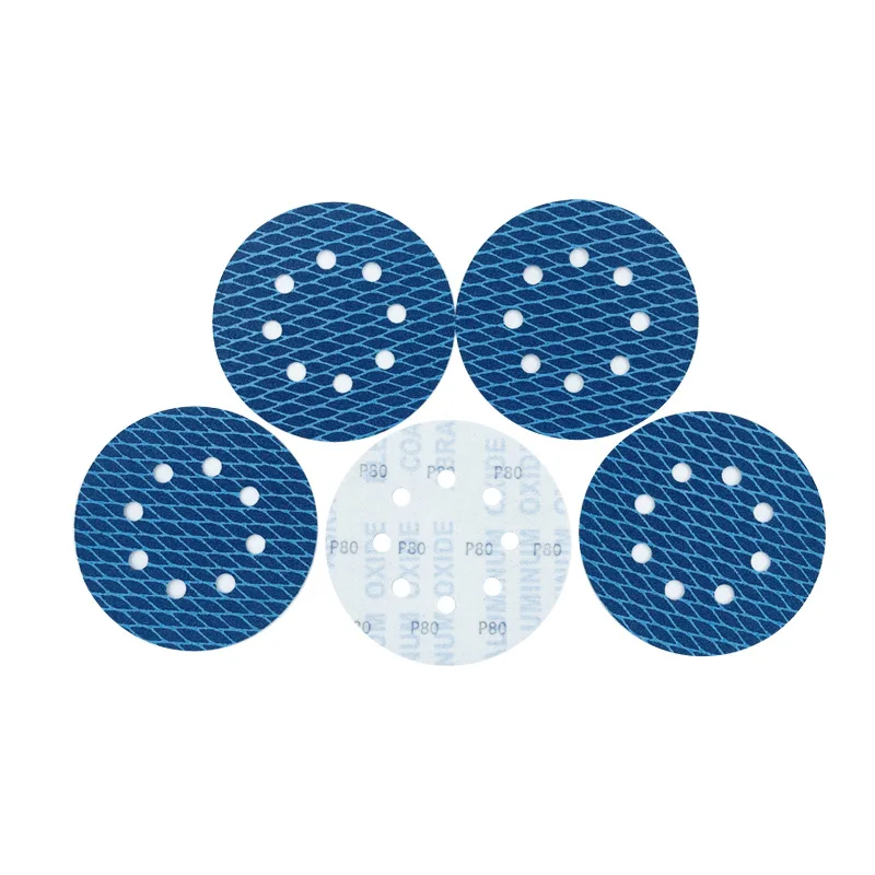 10pcs Blue Sanding Disc 5inch 125mm  Diamond Shape Orbital Sander Sandpaper 8 Hole Hook and Loop Pads Abrasive Tools Grit 60-320