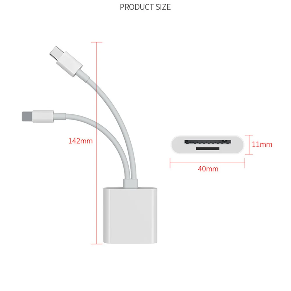 2 IN 1 SD TF Memory Card Reader USB C OTG Adapter for IPhone iPad MacBook Android Laptop SDTF Card Reader Connector Dropshipping