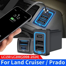 Cargador rápido QC3.0 para coche Toyota Land Cruiser Prado 150 200, accesorios de modificación LC150 LC200, sistema de carga Led dedicado 2024 2023 2022 2021 2020 2019 2018 2017 2016 2015 2014 2013 2012 2011 2010 2008