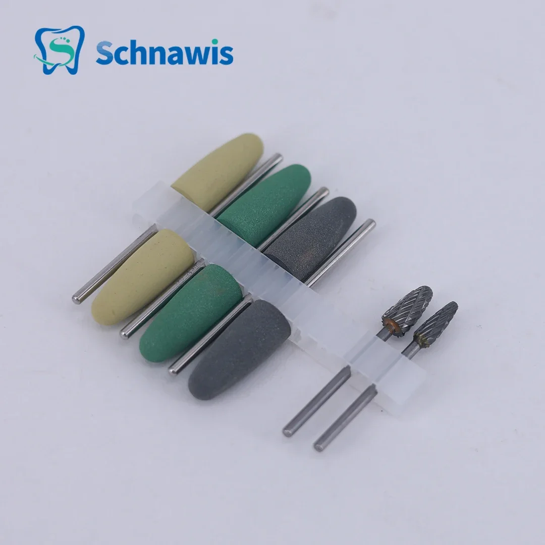 8Pcs/set HP Dental Resin Base Acrylic Polishing Burs Kit Drill Polisher Rotary Dentista Tool Dental Lab Instrument