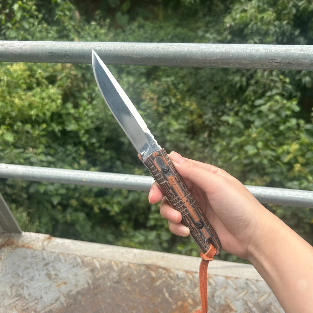 

Прямой нож с деревянной ручкой для выживания, пешего туризма, альпинизма, многоцелевого многофункционального ножа, ручные ножи для охоты EDC