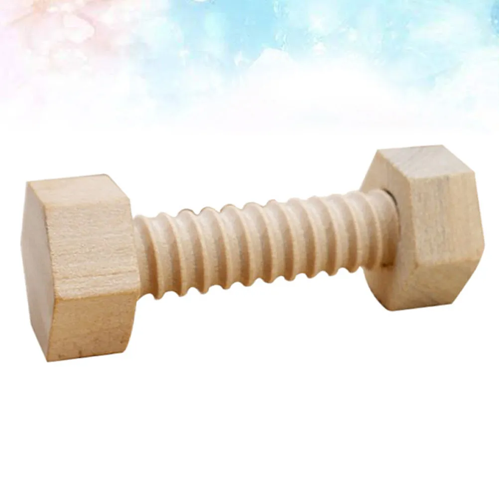 3Pcs Screw Nut Shaped Educational Wooden Ornaments Creative Desktop Decoration Flexible Finger Exercise Detachable Portable