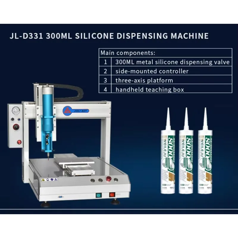 Automatic Desktop Three Axis High Speed 330ML Silicone Glue Dispensing Machine Two Dispensing Glue Machine