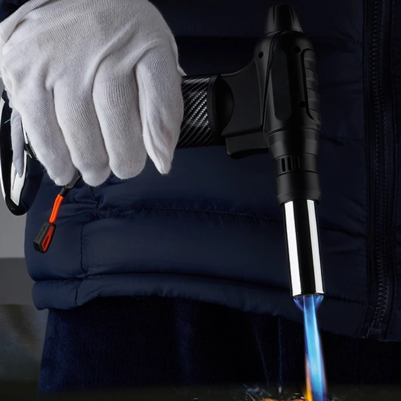 

Outdoor Camping BBQ Kitchen Lighter Cooking Tool 360 Ignition Butane Gas Lighter Integrated Blue Flame Torch Turbo Jet Spray Gun