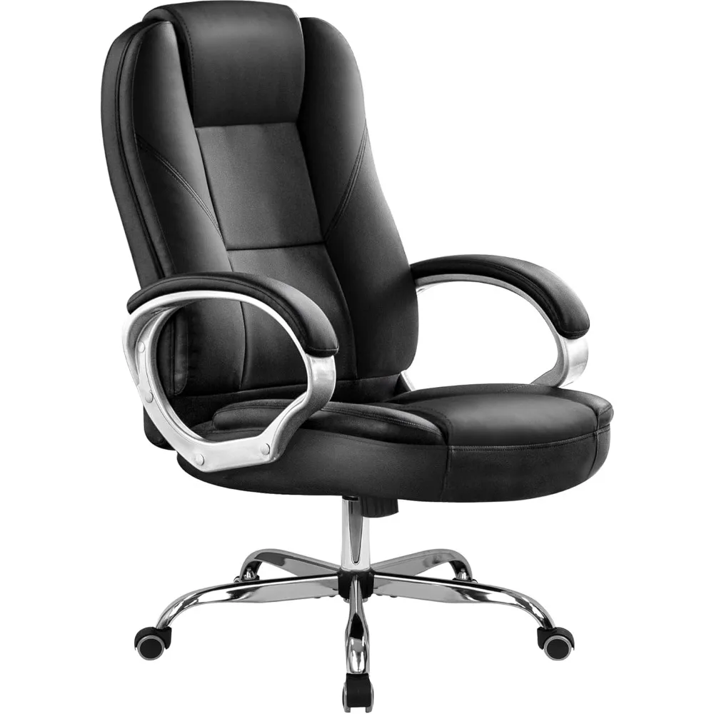 

Office Chair Computer Desk Chair Gaming - Ergonomic High Back Cushion Lumbar Support with Wheels Comfortable Jet Black