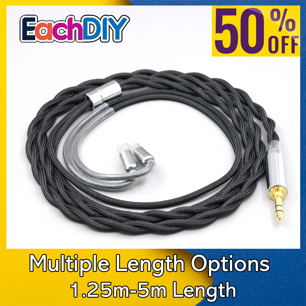 

Nylon 99% Pure Silver Palladium Graphene Gold Shield Earphone Cable For Sennheiser IE8 IE8i IE80 IE80s Metal Pin LN008316