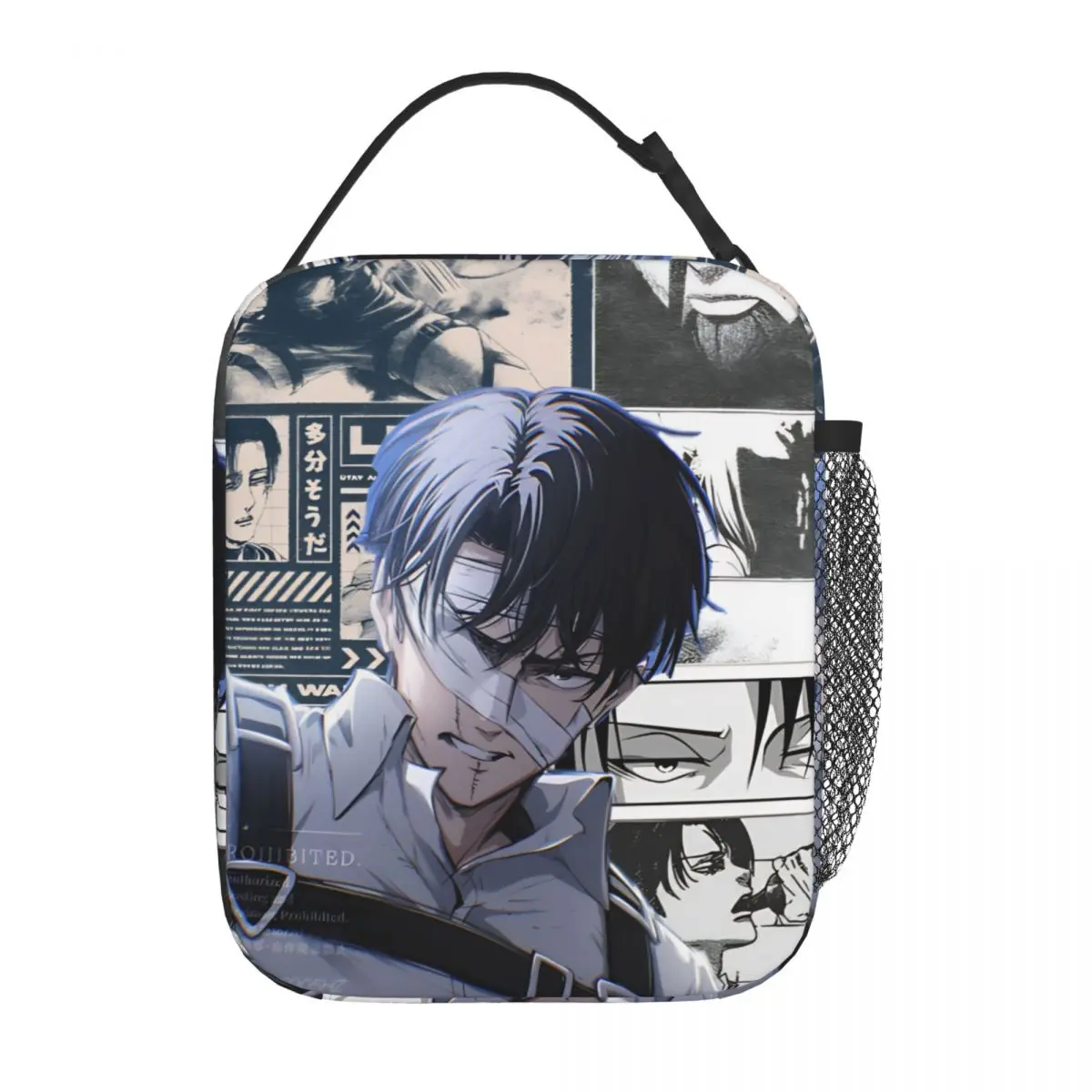 Levi Ackerman Insulated Lunch Bag Leakproof manga Meal Container Cooler Bag Tote Lunch Box Beach Outdoor Food Bag