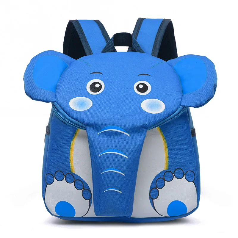 Mochila escolar de elefante azul a la moda para niños, bonito diseño de animales en 3D, mochilas escolares para niños, mochilas ligeras para niñas,