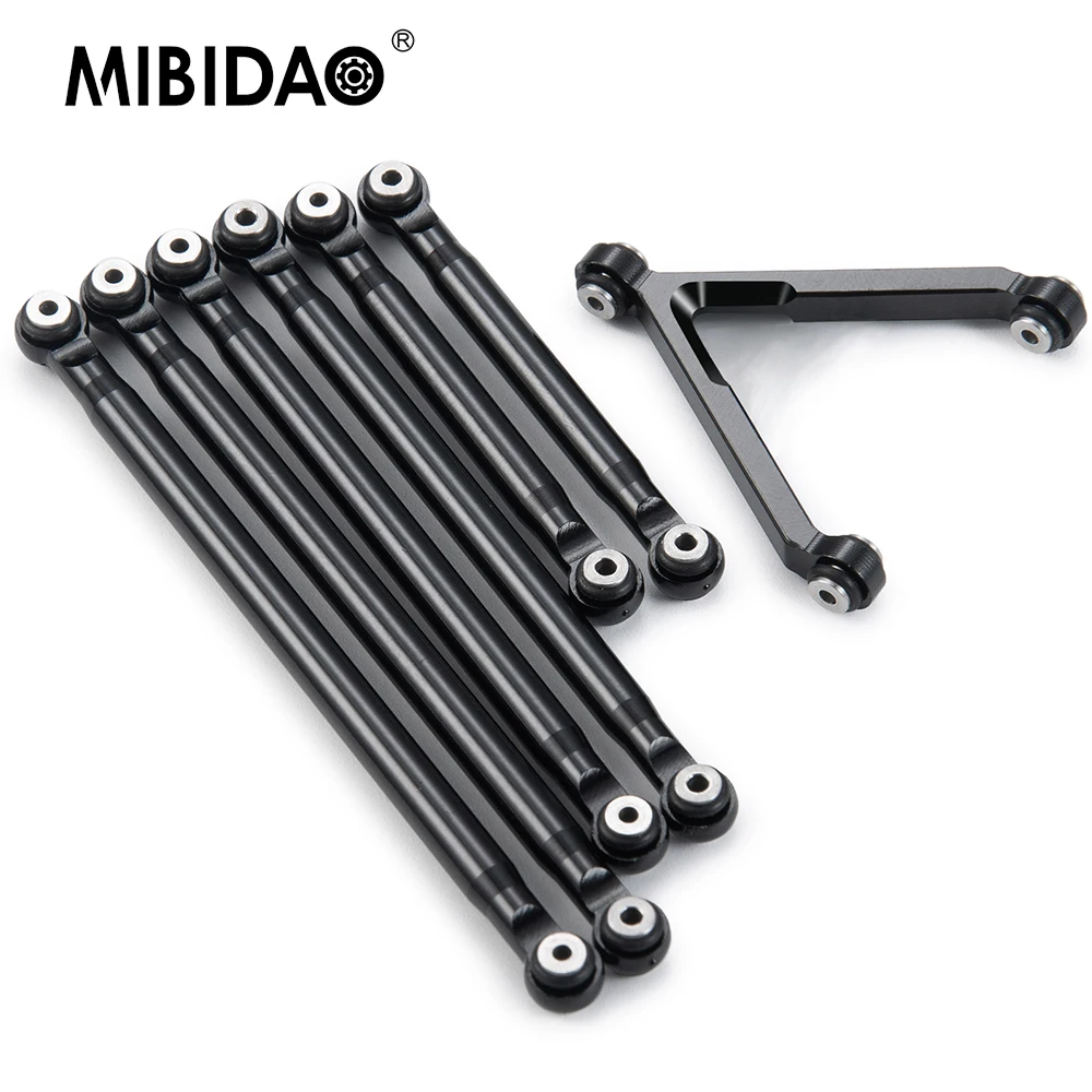 MIBIDAO Aluminum Linkage Set Link Rod Kit for Axial SCX24 90081 Deadbolt AXI00004 1/24 RC Crawler Car Truck Model Upgrade Parts