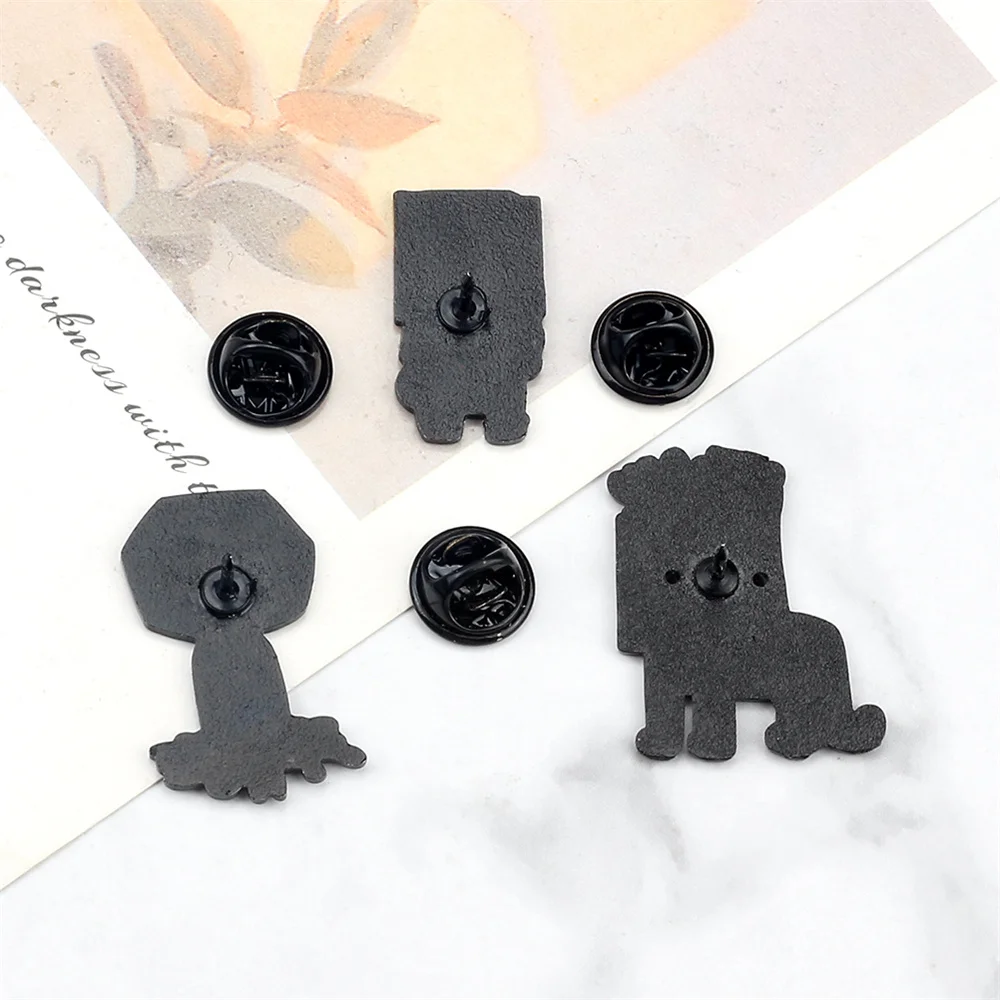 Funny Creative Cats Mole Enamel Pin ALWAYS BRAVE Badge Dried Fish Paper Bag Kitten Animal Brooches Denim Shirt Lapel Pin Jewelry image 6