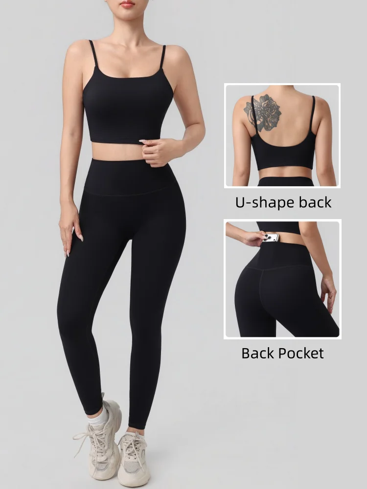 Yoga Suit Sports Set Gym Seamless High Impact Sports Bra Women's High Waist and Hips Tight Peach Buttocks Pants Women Sportswear
