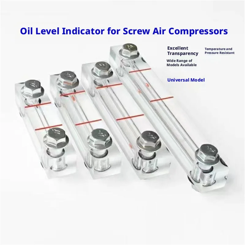 Screw Air Compressor Oil Level Sight Glass Window with Center Distance Options 40-200MM for Easy Oil Monitoring