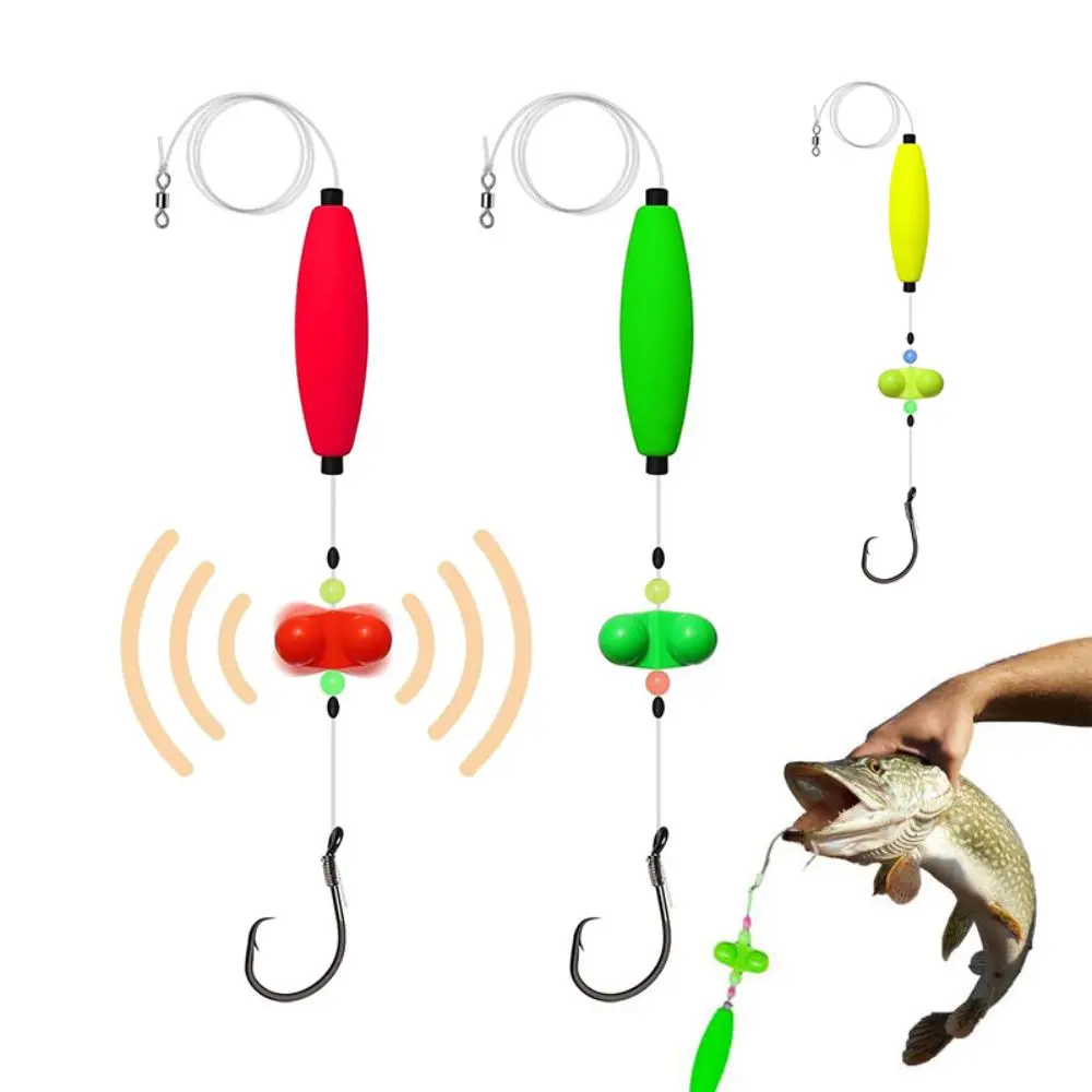 

3Pcs/Set 5/0 6/0 8/0 Catfish Fishing Set Reusable High Visibility Fishing Hook Set Eva Float Rattle Catfishing Tackle