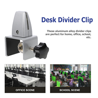 Aluminum Alloy Desk Divider Clip Privacy Panel Clamp Screen Bracket Adjustable Partition Clamps For Home Office School Strong