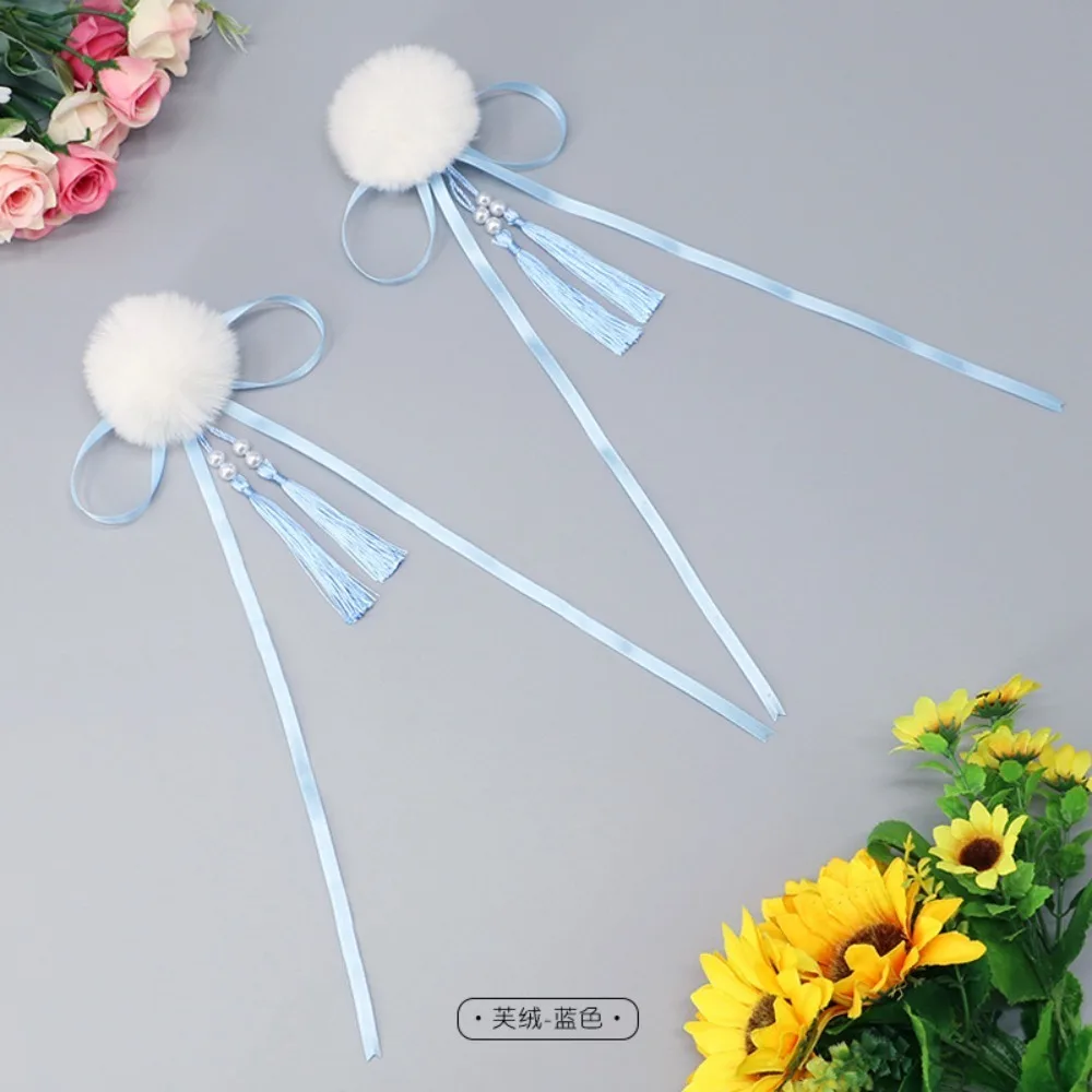 

Cloth Chun-Li Hair Bun Clip Barrettes Tassel Bowknot Tassel Hair Clip Hair Accessories Duckbill Clip Chinese Style Hairpin