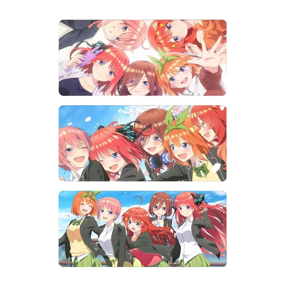 Cute Lovely Anime The Q-Quintessential Quintuplets Mouse Pad Large Gaming Mousepad with Stitched Edges Thickened Desk Mat PC