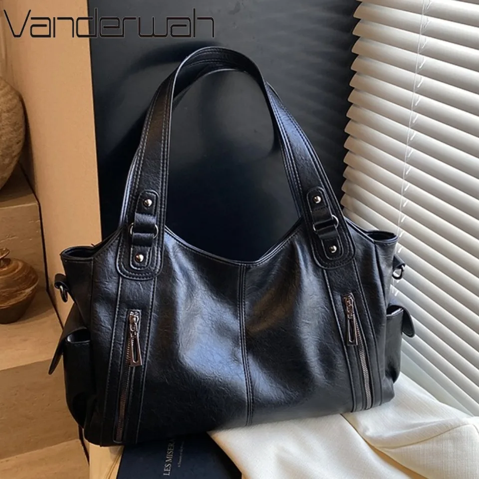 

High Quality PU Leather Shoulder Bag for Women Crossbody Tote Hand Bag Ladies Messenger Multi-pocket Handbag for Daily Commuting