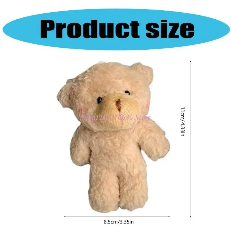 Phim hoạt hình R6FD sang trọng Keyring Bear Doll Doll Trang trí mặt dây chuyền trang trí ví phụ nữ