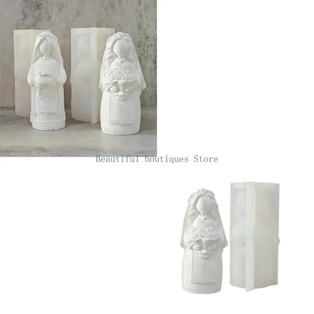 

U4LF силиконовая форма для свечей невесты, формы для рукоделия из смолы, силиконовые формы для орнаментов, идеально подходящие и