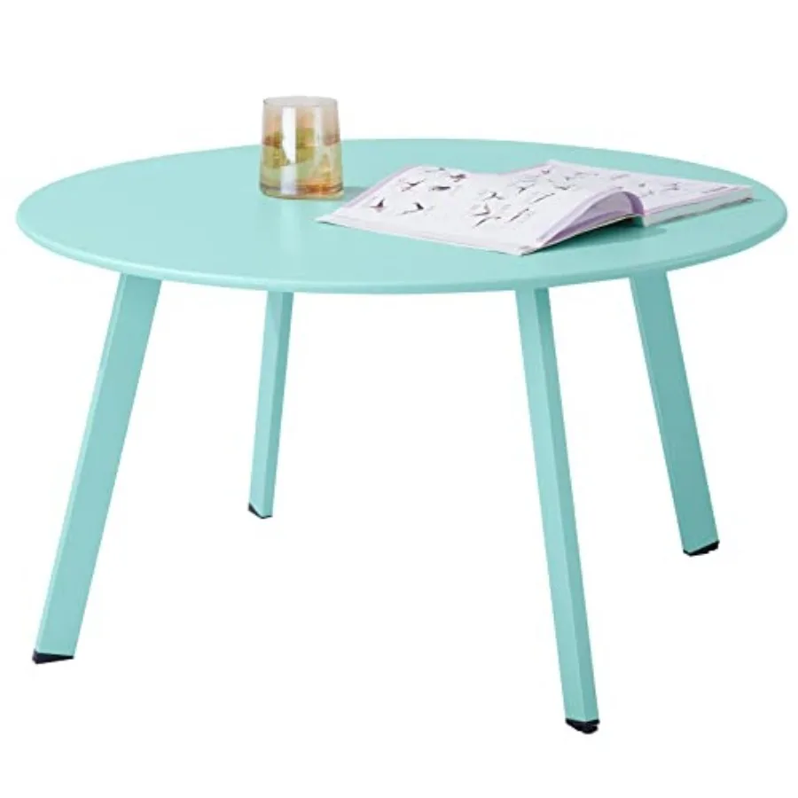 

Patio Coffee Table - Metal Steel Outdoor Round Table Weather Resistant Anti-Rust Outdoor Table