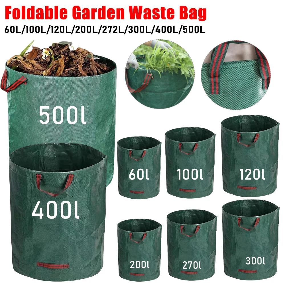 Garden Waste Bag Large Capacity Garden Bag Reusable Waterproof Leaf Sack Weed Trash Can Container for Yard Leaf Storage Bag