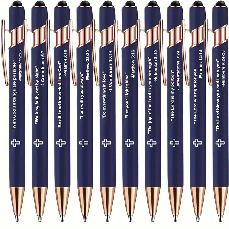 Ideal Stationery & Office Supply - 10pcs inspirational Bible pens with cross