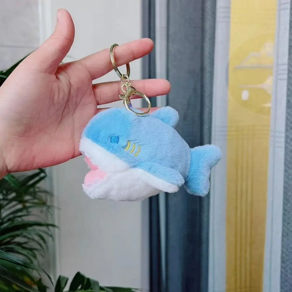 Creativity Shark Model Keychain Cartoon Plush Dolls Whale Doll Pendant Cute Children's Toys Key Ring Unisex